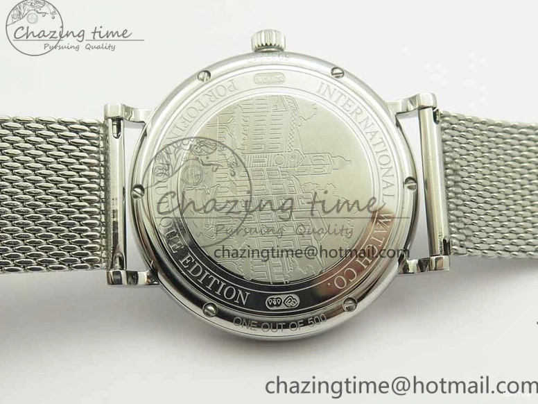 MIROTIME 0307 Portofino IW356501 SS V3 MK 1:1 Best Edition Blue Dial On SS Mesh Bracelet MIYOTA Timeless 7194